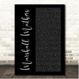 Eminem Marshall Mathers Black Script Song Lyric Print