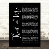 Andrew Lloyd Webber (The Phantom Of The Opera) Think of Me Black Script Song Lyric Print