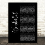 Everclear Wonderful Black Script Song Lyric Print