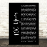 Five For Fighting 100 Years Black Script Song Lyric Print