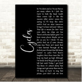 Frank Sinatra Cycles Black Script Song Lyric Print