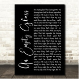 Gary Stewart An Empty Glass Black Script Song Lyric Print
