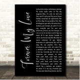 J Balvin & Ed Sheeran Forever My Love Black Script Song Lyric Print