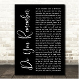 Jack Johnson Do You Remember Black Script Song Lyric Print