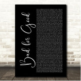 Jim Steinman Bad for Good Black Script Song Lyric Print