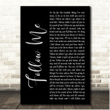 John Denver Follow Me Black Script Song Lyric Print
