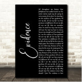 Josh Baldwin Evidence Black Script Song Lyric Print