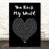 Michael Jackson You Rock My World Black Heart Song Lyric Music Art Print