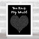 Michael Jackson You Rock My World Black Heart Song Lyric Music Art Print
