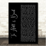 Maren Morris To Hell & Back Black Script Song Lyric Print