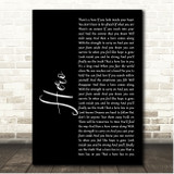Mariah Carey Hero Black Script Song Lyric Print