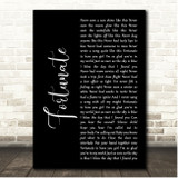 Maxwell Fortunate Black Script Song Lyric Print