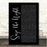 Meat Loaf Seize the Night Black Script Song Lyric Print