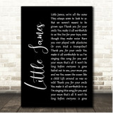 Oasis Little James Black Script Song Lyric Print