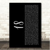 One Direction 18 Black Script Song Lyric Print
