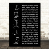 Paul Weller May Love Travel With You Black Script Song Lyric Print