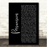 Richard Thompson Persuasion Black Script Song Lyric Print