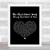 Nat King Cole The Christmas Song (Merry Christmas To You) Black Heart Song Lyric Music Art Print