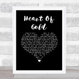 Neil Young Heart Of Gold Black Heart Song Lyric Music Art Print
