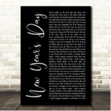 Taylor Swift New Years Day Black Script Song Lyric Print