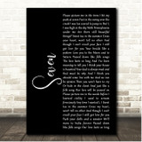 Taylor Swift Seven Black Script Song Lyric Print