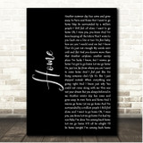 Blake Shelton Home Black Script Song Lyric Print