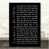 The Byrds So You Want to Be a Rock n Roll Star Black Script Song Lyric Print