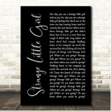 The Stranglers Strange Little Girl Black Script Song Lyric Print