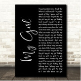 The Temptations My Girl Black Script Song Lyric Print