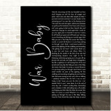 Tom Robinson War Baby Black Script Song Lyric Print