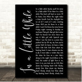 U2 In a Little While Black Script Song Lyric Print