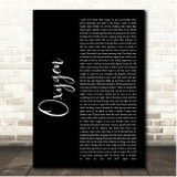 Willie Nelson Oxygen Black Script Song Lyric Print