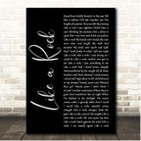 Bob Seger Like a Rock Black Script Song Lyric Print