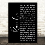 Buddy Holly Rave On Black Script Song Lyric Print
