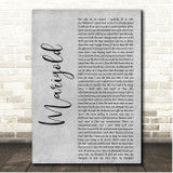 Chunk! No, Captain Chunk! Marigold Grey Rustic Script Song Lyric Print