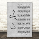 Crosby, Stills, Nash & Young Our House Grey Rustic Script Song Lyric Print