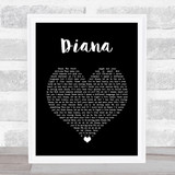 One Direction Diana Black Heart Song Lyric Music Art Print