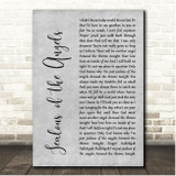 Donna Taggart Jealous of the Angels Grey Rustic Script Song Lyric Print