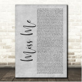 Drake Miss Me Grey Rustic Script Song Lyric Print