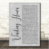 Ed Sheeran Visiting Hours Grey Rustic Script Song Lyric Print