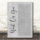 Elevation Worship & Maverick City Music Wait On You Grey Rustic Script Song Lyric Print