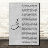 Fleetwood Mac Sara Grey Rustic Script Song Lyric Print
