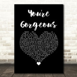 Baby Bird You're Gorgeous Black Heart Song Lyric Music Art Print