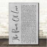 Frankie Goes To Hollywood The Power Of Love Grey Rustic Script Song Lyric Print
