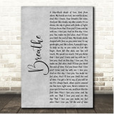 Angels & Airwaves Breathe Grey Rustic Script Song Lyric Print