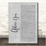 Harry Styles Adore You Grey Rustic Script Song Lyric Print