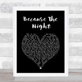 Patti Smith Because The Night Black Heart Song Lyric Music Art Print