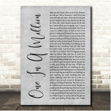 Aaliyah One In A Million Grey Rustic Script Song Lyric Print