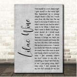 Jeff Buckley Lilac Wine Grey Rustic Script Song Lyric Print