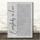 JLS Everybody in Love Grey Rustic Script Song Lyric Print